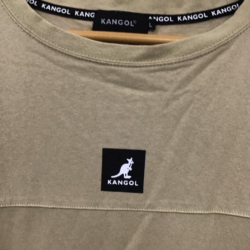 カンゴール KANGOL ワンピース ロングスカート KPLC-00093 フェイクレイヤードワンピース カットワンピース 半袖 サイドスリット L ロゴ、文字 ベージュ / ベージュ /  レディース USED 古着 中古 10119205