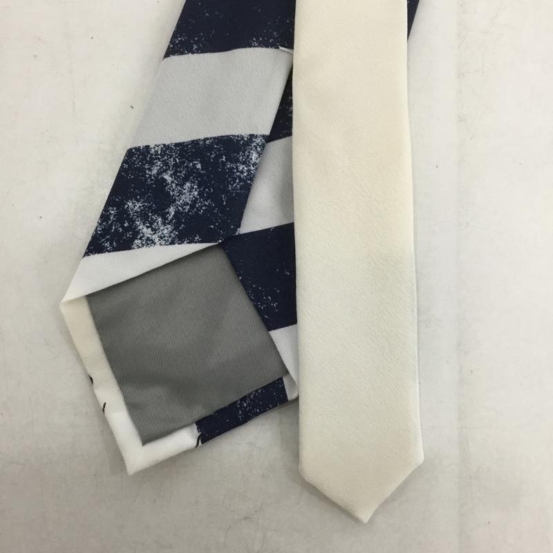 ギャングスタービル GANGSTERVILLE ネクタイ ネクタイ ロゴ、文字 白 / ホワイト / X 紺 / ネイビー / X 黒 / ブラック /  メンズ USED 古着 中古 10143309