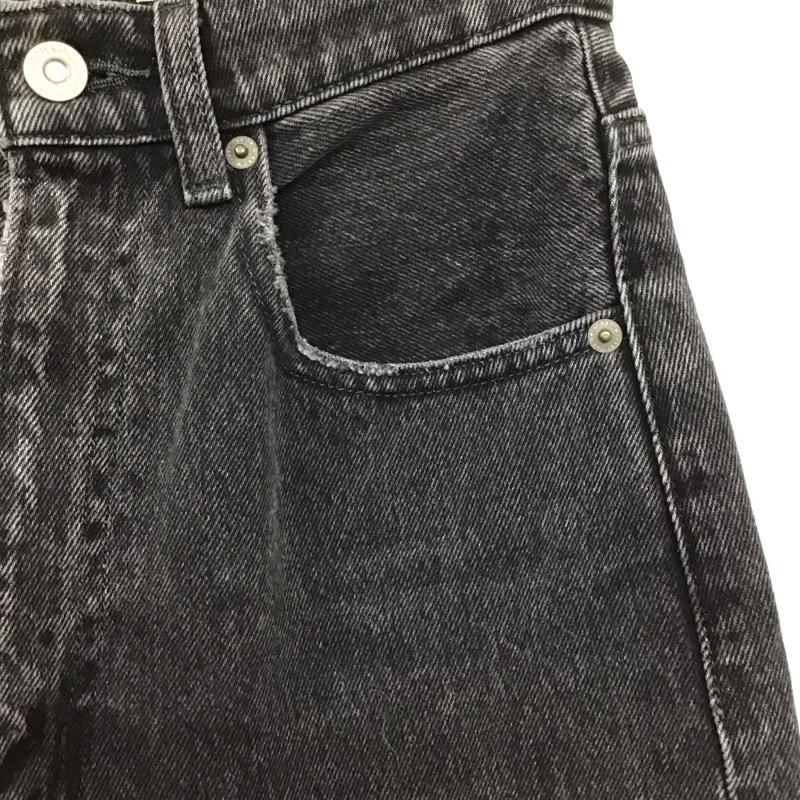 マウジー MOUSSY パンツ デニム、ジーンズ 010FAA11-5500 THIGH SLIT BLK LOOSE STRAIGHT サイスリットストレートデニム 無地 黒 / ブラック /  レディース USED 古着 中古 10141721