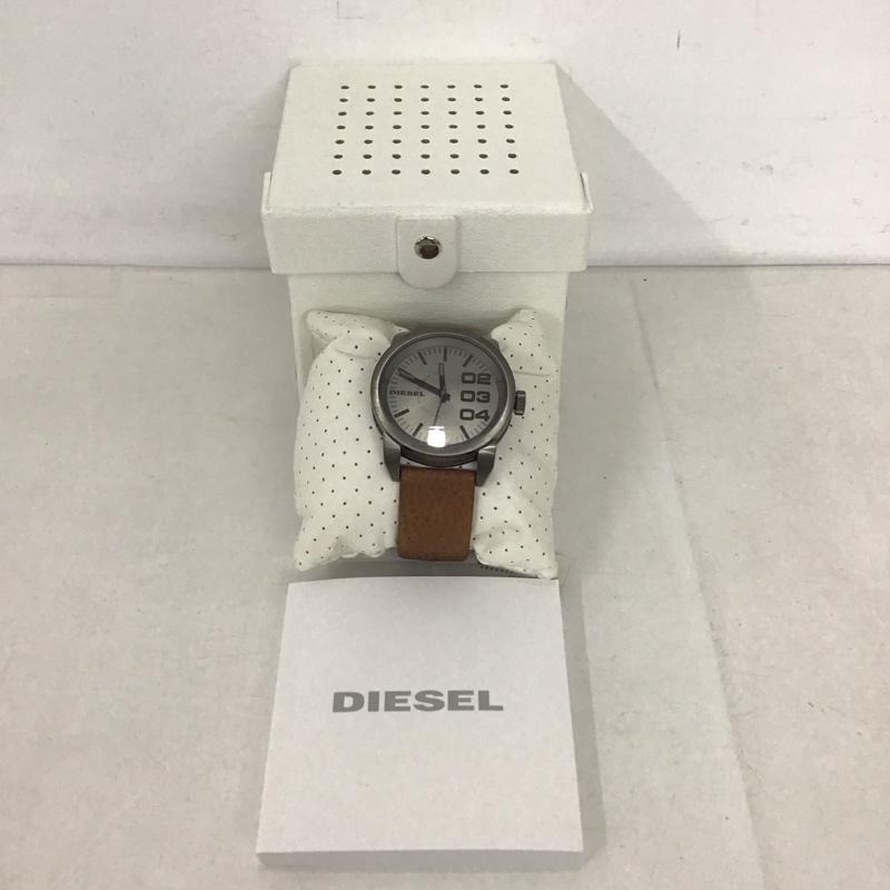 ディーゼル DIESEL 腕時計 アナログ（クォーツ式） DZ1467 レザーベルト 箱有 ロゴ、文字 茶 / ブラウン / X 灰 / グレー /  メンズ USED 古着 中古 10134778