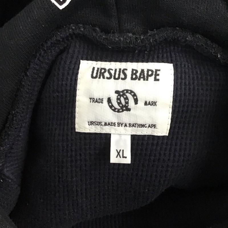 アーサスベイプ URSUS BAPE パーカー 長袖 長袖パーカー フード付きパーカー プリントスウェット トレーナー XL ロゴ、文字 黒 / ブラック /  メンズ USED 古着 中古 10124112