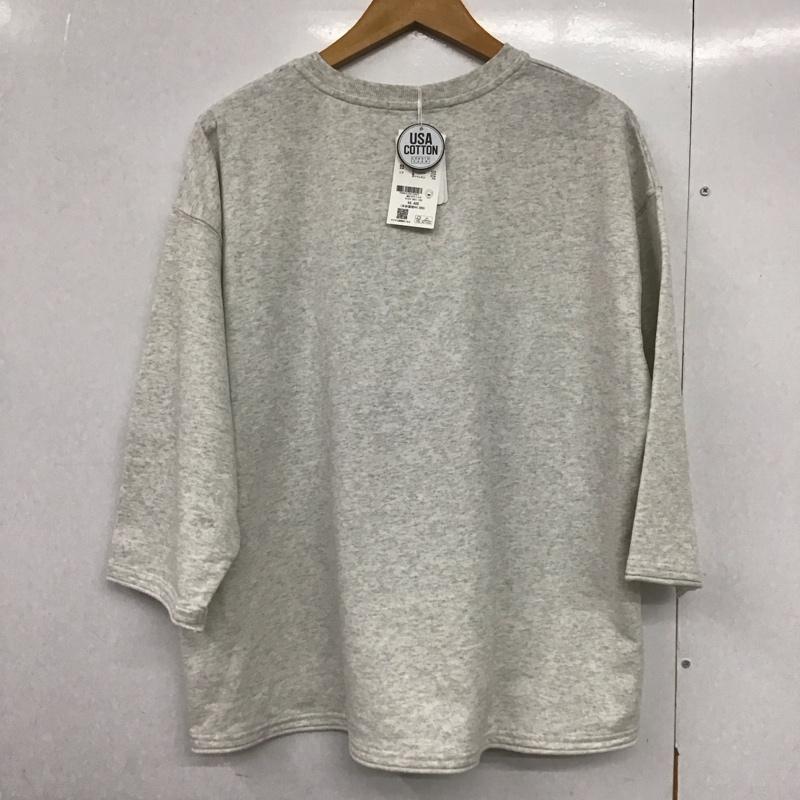 ローリーズファーム LOWRYS FARM カットソー 七分袖 FREE プリント X ロゴ、文字 灰 / グレー /  レディース USED 古着 中古 10142792