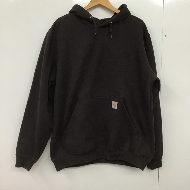 カーハート Carhartt パーカー 長袖 長袖パーカー プルオーバーパーカー スウェット L ロゴ、文字 茶 / ブラウン /  メンズ USED 古着 中古 10148153