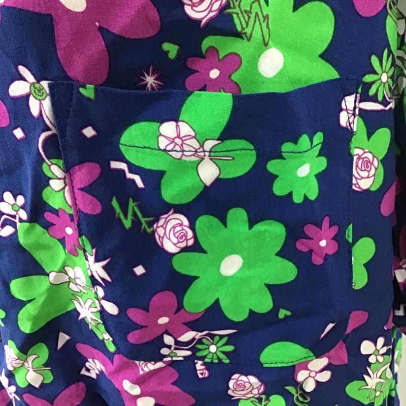 ロデオクラウンズ Rodeo Crowns シャツ、ブラウス 半袖 420fsa01-042m MATTFLOWERシャツ 半袖シャツ アロハシャツ プリントシャツ FREE プリント 紺 / ネイビー /  レディース USED 古着 中古 10105922