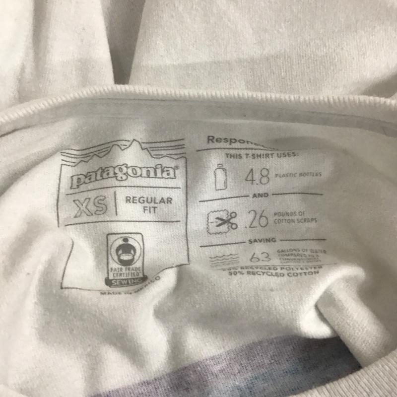パタゴニア patagonia カットソー 長袖 長袖カットソー クルーネックカットソー ロングスリーブカットソー プリントTシャツ XS ロゴ、文字 白 / ホワイト /  メンズ USED 古着 中古 10124514
