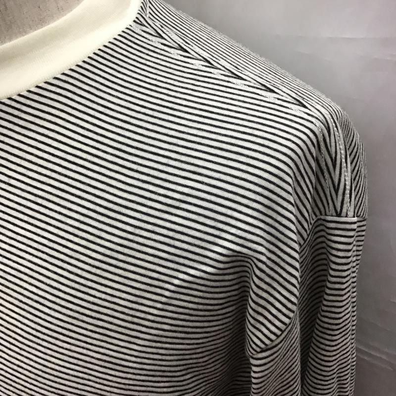 オーエヌシーメリノ ONC MERINO Tシャツ 長袖 クルーネック ウール 3 ボーダー柄 白 / ホワイト / X 黒 / ブラック /  メンズ USED 古着 中古 10114243