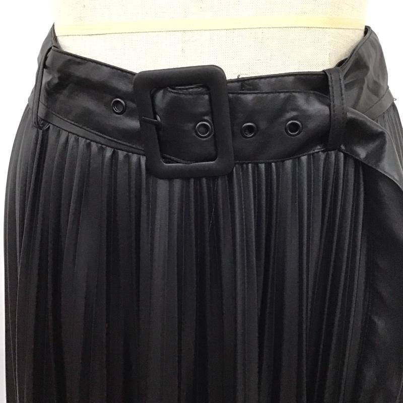 ザラ ZARA スカート ロングスカート 2969 278 800 フェイクレザー プリーツ XS 無地 黒 / ブラック /  レディース USED 古着 中古 10109736