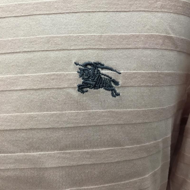 バーバリーブラックレーベル BURBERRY BLACK LABEL カットソー 長袖 長袖カットソー クルーネックカットソー ロングスリーブカットソー ボーダーTシャツ 2 ボーダー柄 桃 / ピンク /  メンズ USED 古着 中古 10118649