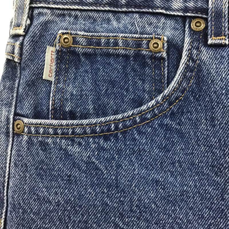 カーハート Carhartt パンツ デニム、ジーンズ デニムパンツ ストレートパンツ ワイドパンツ カジュアルパンツ 古着 42 無地 インディゴ / インディゴ /  メンズ USED 古着 中古 10106212