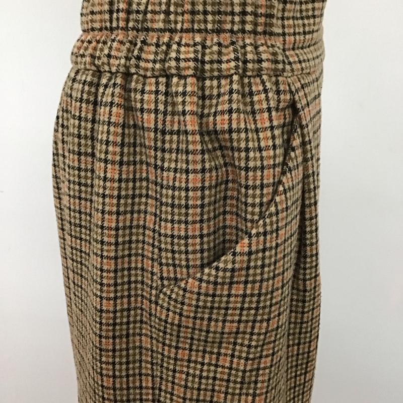 ローリーズファーム LOWRYS FARM スカート ロングスカート LFP50003TK バックスリット L チェック 茶 / ブラウン / X 黒 / ブラック / X 橙 / オレンジ /  レディース USED 古着 中古 10107385