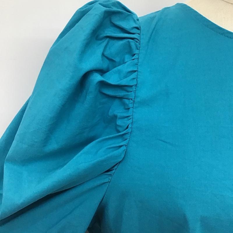 ザラ ZARA カットソー 長袖 長袖カットソー クルーネックカットソー ロングスリーブカットソー M 無地 青 / ブルー /  レディース USED 古着 中古 10116419