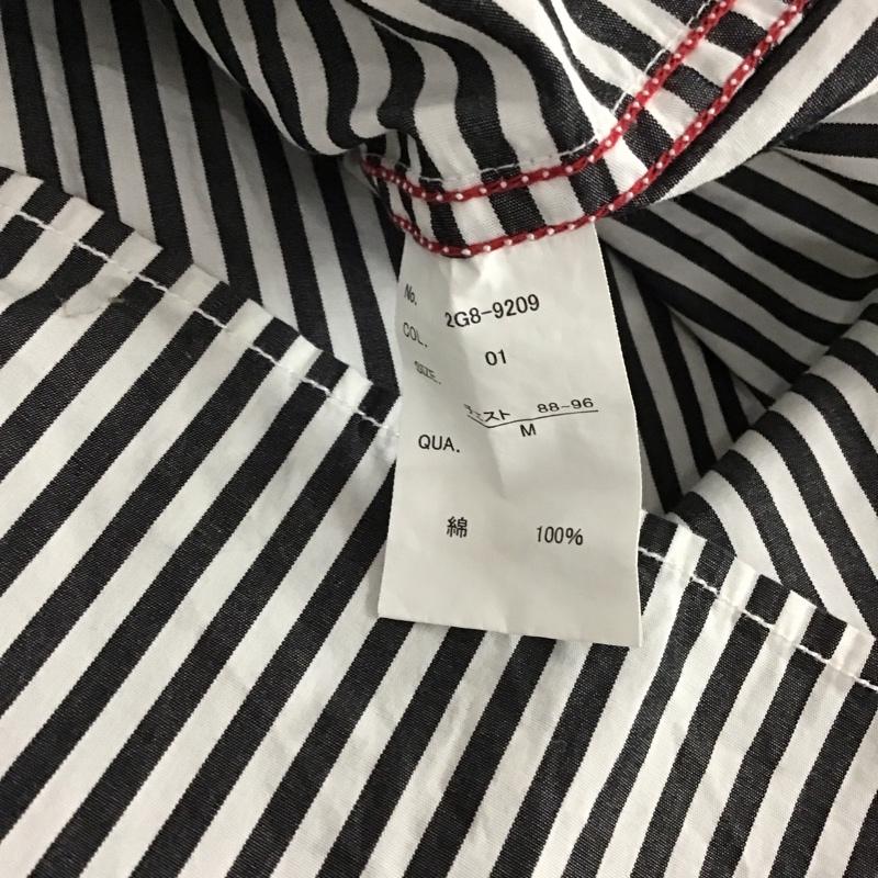 マーク・ゴンザレス Mark Gonzales シャツ、ブラウス 長袖 2G8-9209 バックロゴ ボタンダウン M ストライプ 白 / ホワイト / X 黒 / ブラック /  メンズ USED 古着 中古 10129126