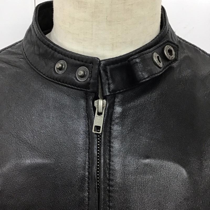 ライズ RIDEZ ジャケット、上着 レザージャケット ライダースジャケット ジップアップジャケット アウター レザージャケット XL ロゴ、文字 黒 / ブラック /  メンズ USED 古着 中古 10119146