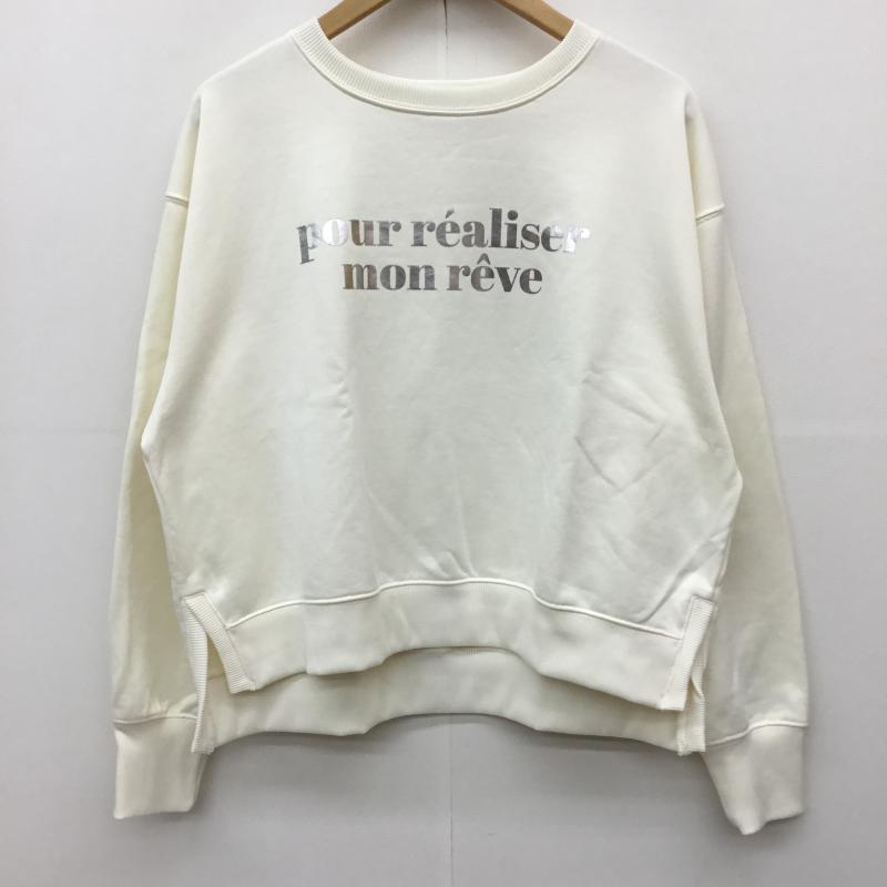 グローバルワーク GLOBAL WORK トレーナー 長袖 GW625175AD FREE プリント アイボリー / アイボリー /  レディース USED 古着 中古 10142209