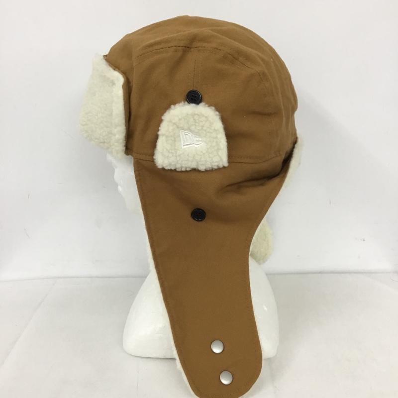 ニューエラ NEW ERA 帽子 キャップ フライトキャップ トラッパー ダックキャンバス ボア ロゴ、文字 茶 / ブラウン /  メンズ USED 古着 中古 10130415