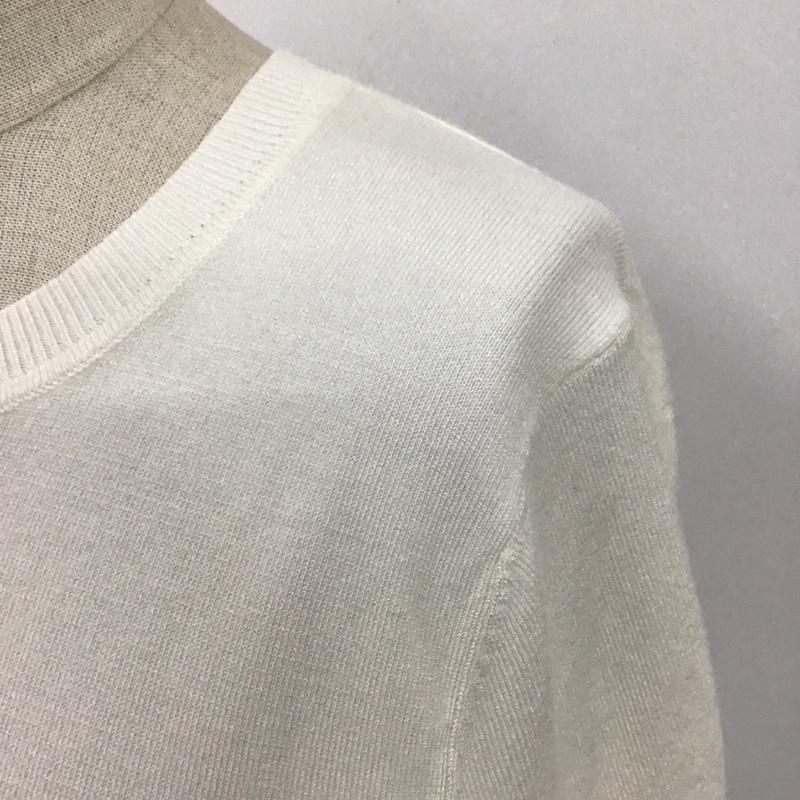 ザラ ZARA ニット、セーター 半袖 半袖ニットカットソー クルーネックカットソー 半袖セーター M 無地 白 / ホワイト /  レディース USED 古着 中古 10116427