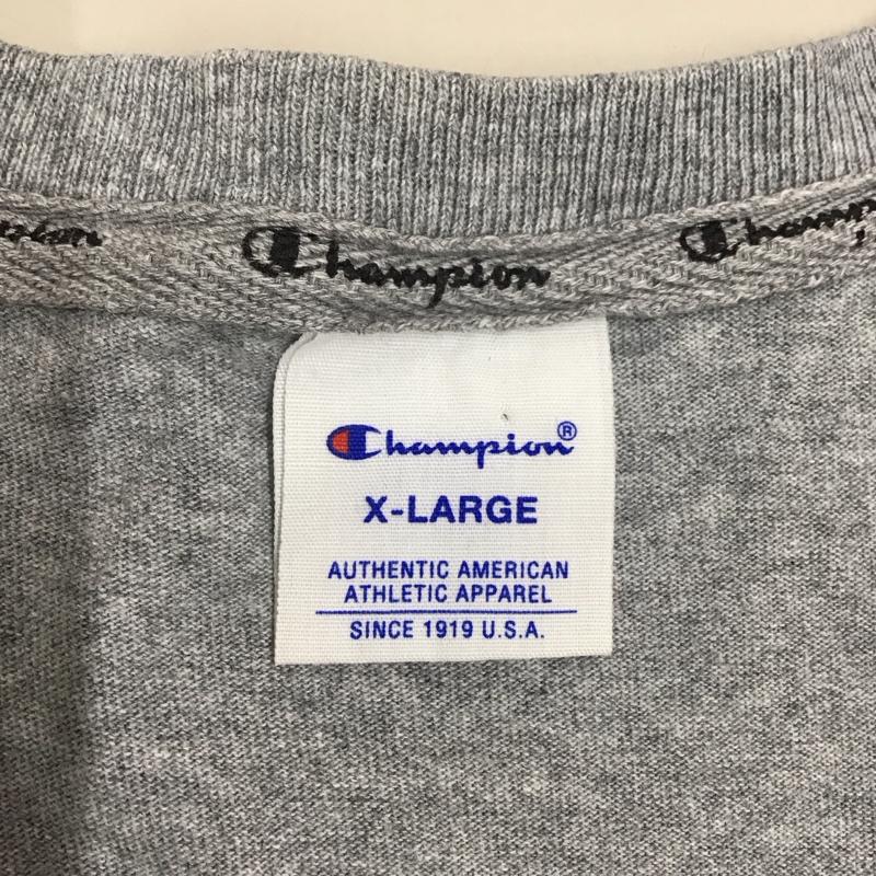 チャンピオン Champion Tシャツ 半袖 C8-H30J Vネック 胸ポケット XL ワンポイント 灰 / グレー /  メンズ USED 古着 中古 10117029