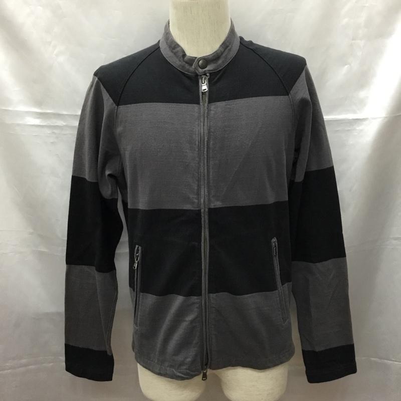ユナイテッドアローズグリーンレーベルリラクシング UNITED ARROWS green label relaxing ジャケット、上着 ジャケット、ブレザー ジップアップジャケット ジャンパー ジャケット カジュアルジャケット M ボーダー柄 黒 / ブラック / X 灰 / グレー /  メンズ USED 古着 中古 10108773