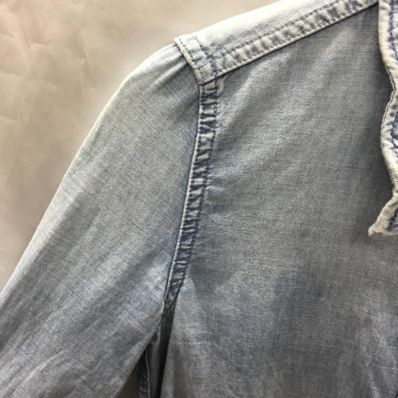レミ レリーフ REMI RELIEF シャツ、ブラウス 長袖 長袖シャツ カラーシャツ ポケットシャツ 長袖カットソー デニムシャツ XS 無地 インディゴ / インディゴ /  メンズ USED 古着 中古 10117711