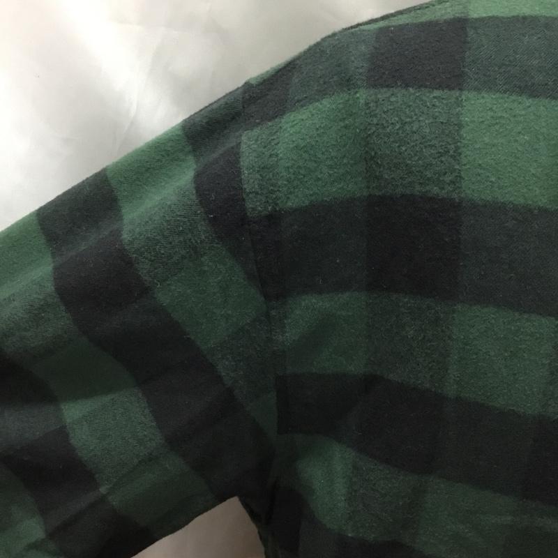 シー THEE シャツ、ブラウス 長袖 CR-SH-01 チェックフランネルシャツ 1 チェック 緑 / グリーン / X 黒 / ブラック /  メンズ USED 古着 中古 10114813