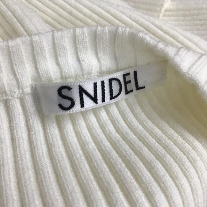 スナイデル SNIDEL ワンピース ひざ丈スカート SWNO221084 ブークレパイピング ニットワンピース 長袖 無地 白 / ホワイト /  レディース USED 古着 中古 10112941