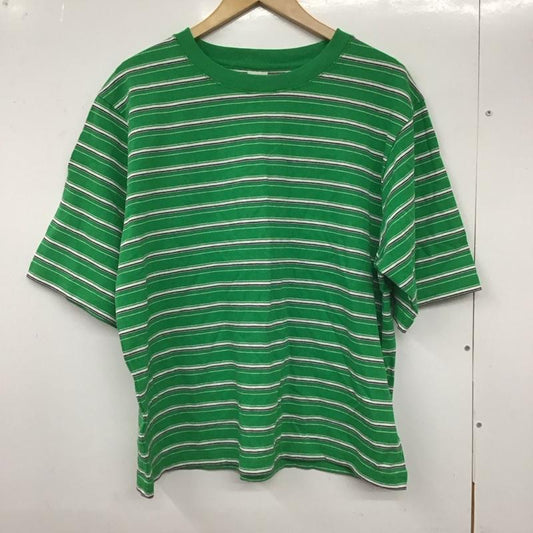 ニコアンド niko and... Tシャツ 半袖 nkn33609ad 半袖カットソー ボーダーシャツ クルーネックカットソー L ボーダー柄 緑 / グリーン /  レディース USED 古着 中古 10128907
