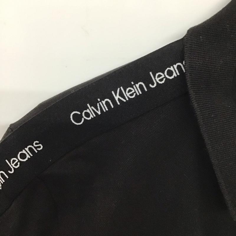 カルヴァン クライン ジーンズ Calvin Klein Jeans ポロシャツ 半袖 半袖ポロシャツ カラーシャツ 半袖カットソー L ロゴ、文字 黒 / ブラック /  メンズ USED 古着 中古 10139876
