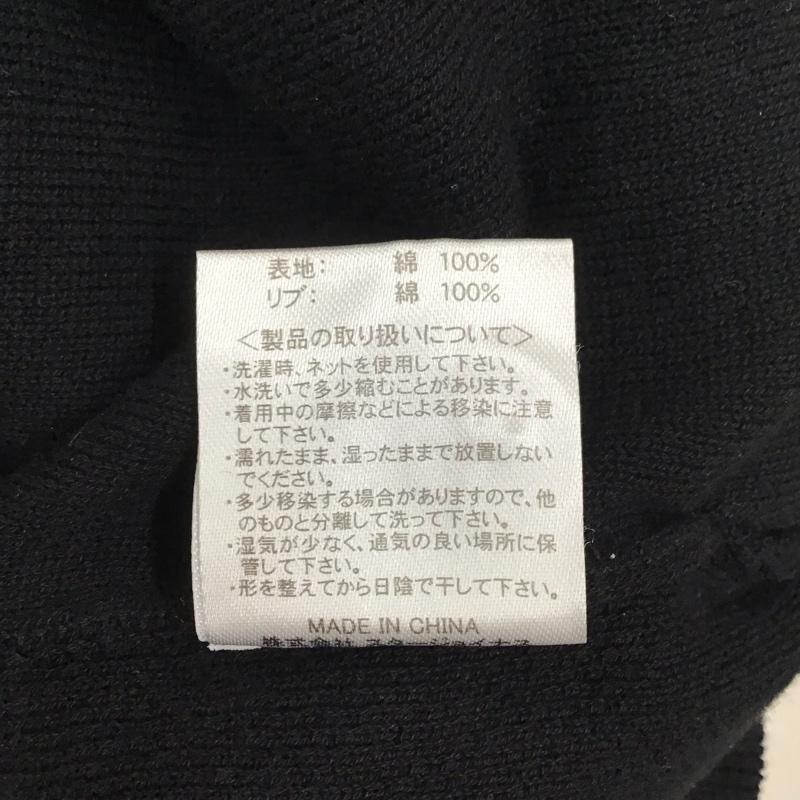 アンディフィーテッド UNDEFEATED カーディガン 長袖 Vネック コットン XL ロゴ、文字 黒 / ブラック /  メンズ USED 古着 中古 10121176