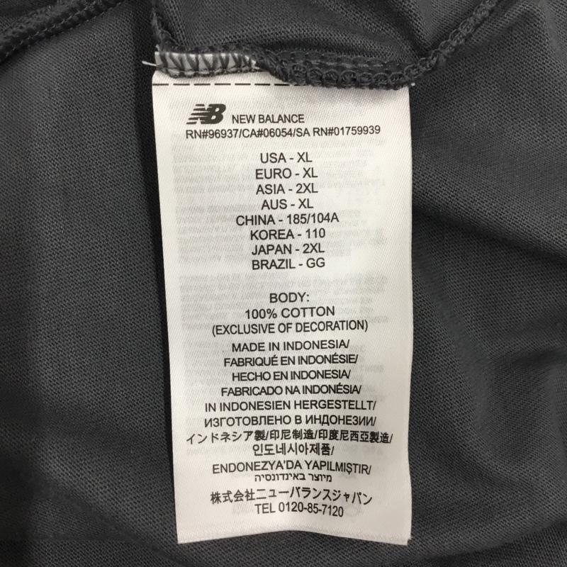 ニューバランス New Balance Tシャツ 半袖 半袖カットソー プリントTシャツ クルーネックカットソー XL ロゴ、文字 灰 / グレー /  メンズ USED 古着 中古 10119709
