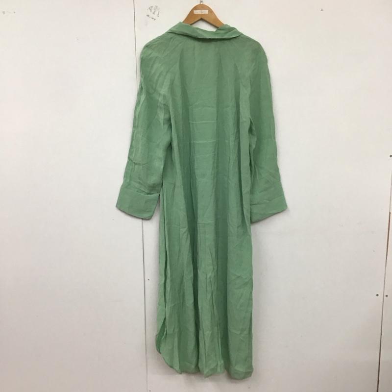 ザラ ZARA ワンピース ロングスカート シャツワンピース L 無地 緑 / グリーン /  レディース USED 古着 中古 10128866