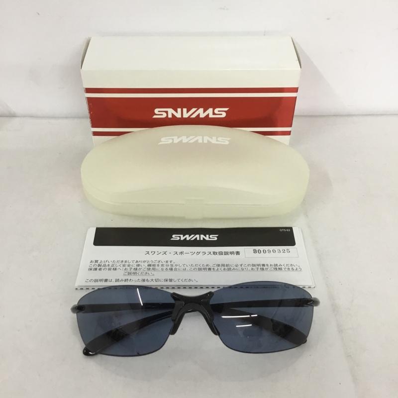 スワンズ Swans めがね・サングラス サングラス SALF-0067 ULTRA LENS for GOLFモデル 箱有 ロゴ、文字 黒 / ブラック / X 青 / ブルー /  メンズ USED 古着 中古 10141077