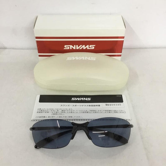 スワンズ Swans めがね・サングラス サングラス SALF-0067 ULTRA LENS for GOLFモデル 箱有 ロゴ、文字 黒 / ブラック / X 青 / ブルー /  メンズ USED 古着 中古 10141077