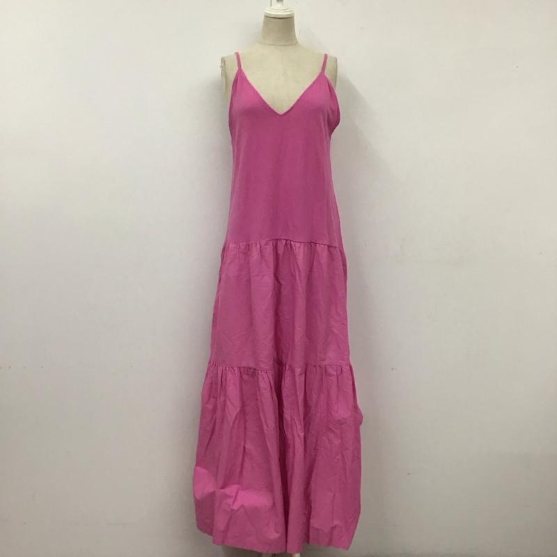 ザラ ZARA ワンピース ロングスカート 1044 627 620 キャミワンピース ティアード M 無地 桃 / ピンク /  レディース USED 古着 中古 10118831