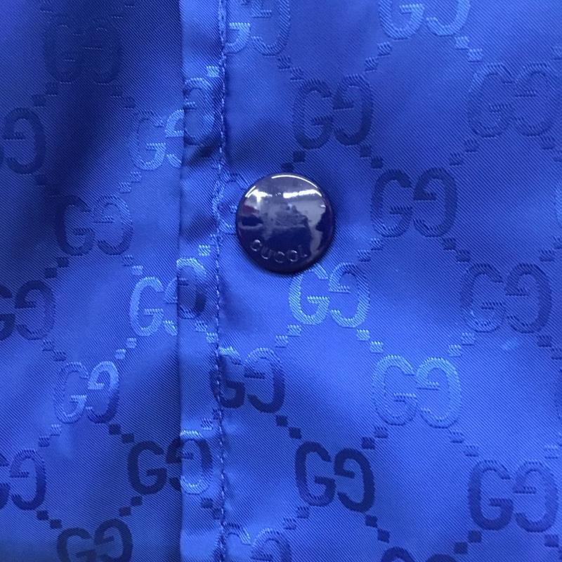 グッチ GUCCI ジャケット、上着 ジャケット、ブレザー 522622 Z4039 ナイロンジャケット GGジャガード 44  青 / ブルー / X 灰 / グレー / X 橙 / オレンジ /  メンズ USED 古着 中古 10117074