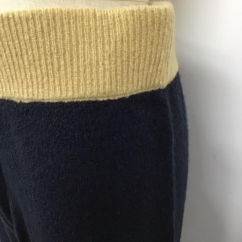 ロデオクラウンズワイドボウル RODEO CROWNS WIDE BOWL パンツ ワークパンツ、ペインターパンツ 420bsr71-0220 リブバイカラーニットパンツ ニットパンツ リラックスパンツ M 無地 ベージュ / ベージュ / X 紺 / ネイビー /  レディース USED 古着 中古 10123839