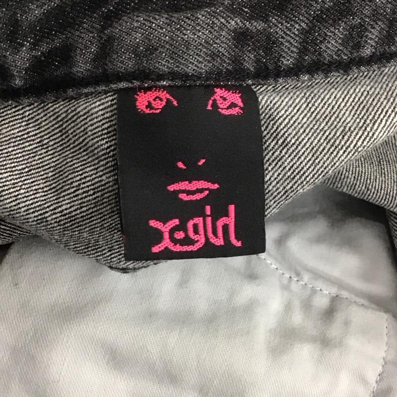 エックスガール X-girl スカート ロングスカート 05181802 デニムスカート バックスリット 刺繍 1 ロゴ、文字 黒 / ブラック /  レディース USED 古着 中古 10107065