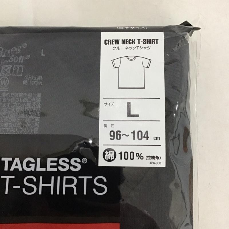 ヘインズ HANES Tシャツ 半袖 HM1EG752 クルーネックTシャツ 2set L 無地 黒 / ブラック /  メンズ USED 古着 中古 10138440