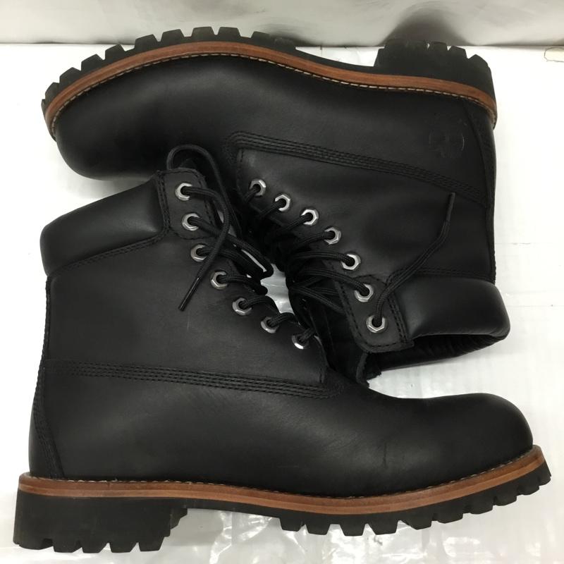 ティンバーランド Timberland ブーツ ショートブーツ A1P61 6インチブーツ 9.5W 箱有 ロゴ、文字 黒 / ブラック /  メンズ USED 古着 中古 10115241