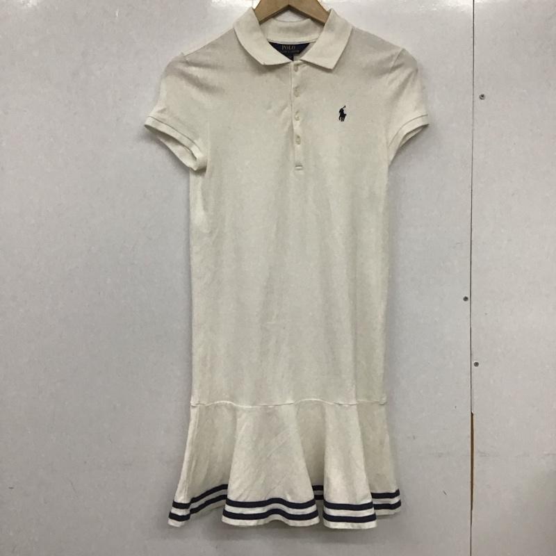 ラルフローレン RALPHLAUREN ワンピース ひざ丈スカート XL ロゴ、文字 白 / ホワイト /  ガールズ USED 古着 中古 10132764