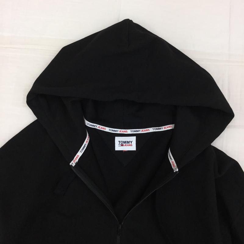 トミーヒルフィガー TOMMY HILFIGER パーカー 長袖 ジップパーカー ロゴ、文字 黒 / ブラック /  メンズ USED 古着 中古 10143641