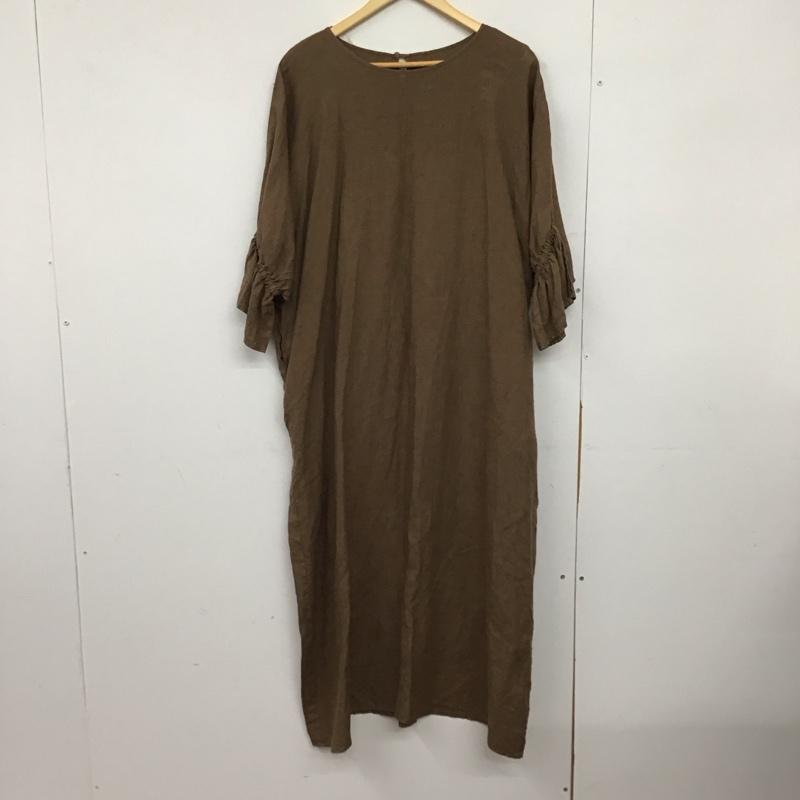 アーバンリサーチドアーズ URBAN RESEARCH DOORS ワンピース ロングスカート 半袖ロングワンピース フレアスカート ONE SIZE 無地 茶 / ブラウン /  レディース USED 古着 中古 10149638