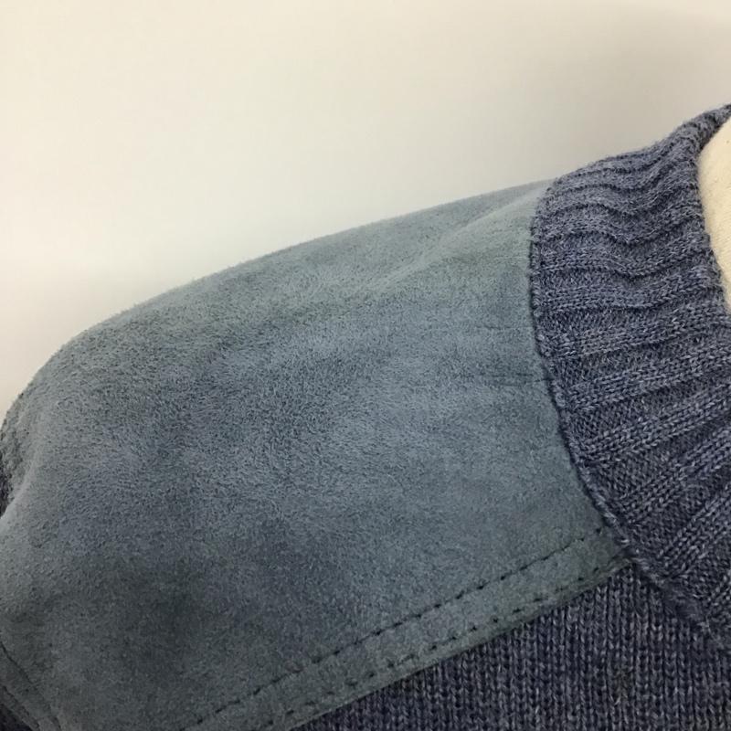 バーバリーズ BURBERRYS ニット、セーター 長袖 M 無地 X 刺繍 青 / ブルー /  メンズ USED 古着 中古 10111695