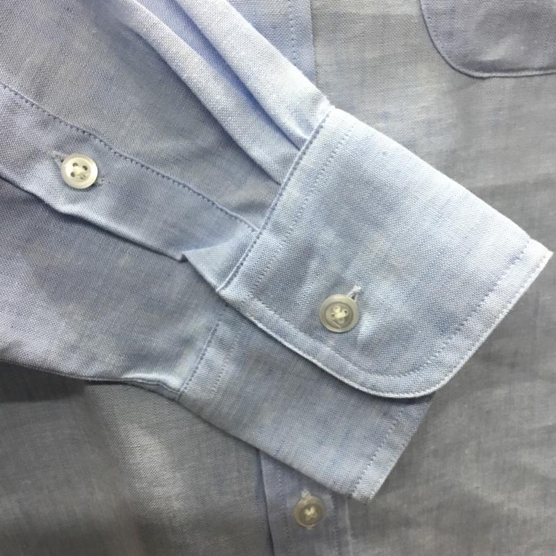 アトモスラボ ATMOS LAB シャツ、ブラウス 長袖 長袖シャツ カラーシャツ ポケットシャツ 長袖カットソー ボタンダウンシャツ M 無地 青 / ブルー /  メンズ USED 古着 中古 10117697