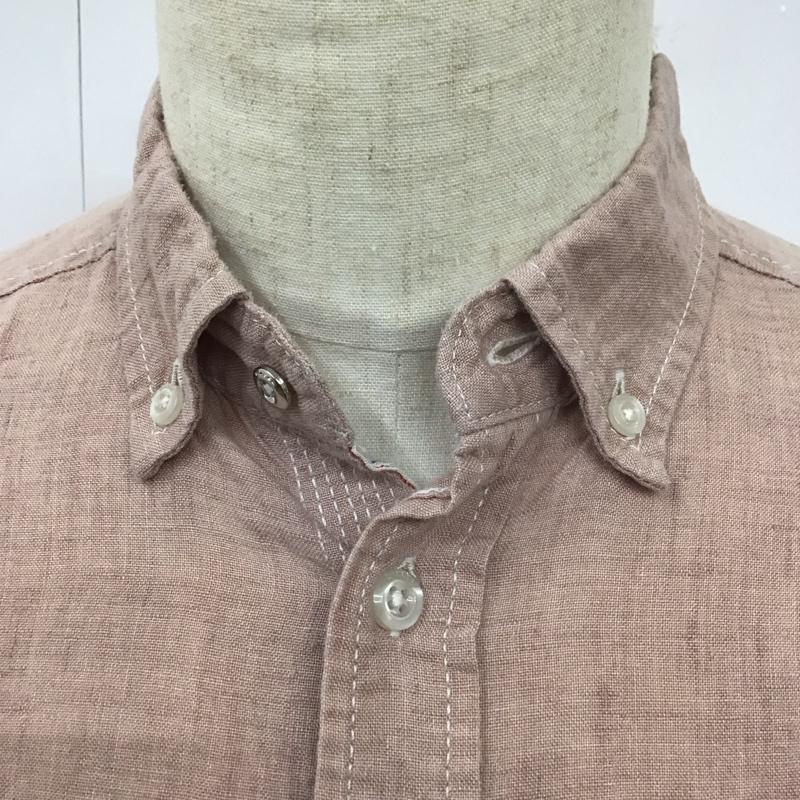 ディーゼル DIESEL シャツ、ブラウス 半袖 ボタンダウン 胸ポケット リネン 麻 S ワンポイント 桃 / ピンク /  メンズ USED 古着 中古 10113083