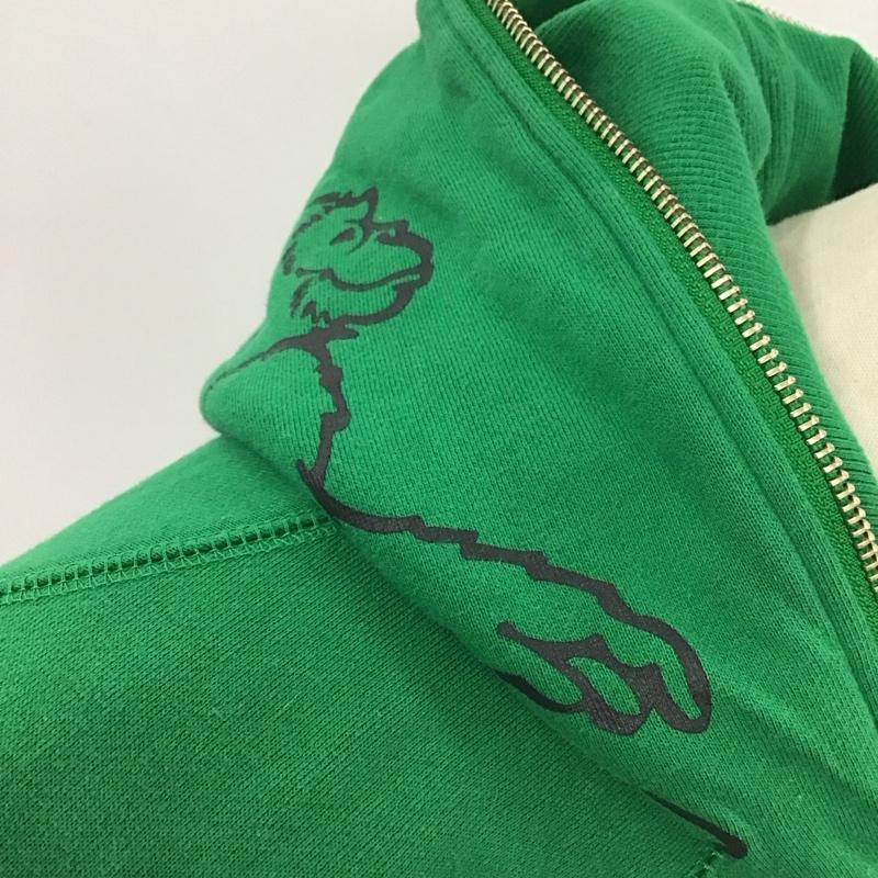 エクストララージ XLARGE パーカー 長袖 長袖パーカー フード付きパーカー プリントスウェット ジップアップパーカー M 無地 緑 / グリーン /  メンズ USED 古着 中古 10120320