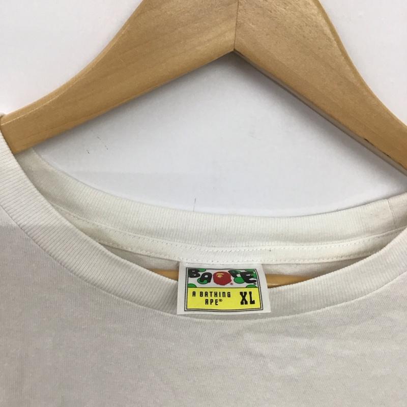 ベイプ BAPE Tシャツ 半袖 半袖カットソー プリントTシャツ クルーネックカットソー XL ロゴ、文字 白 / ホワイト /  メンズ USED 古着 中古 10151007