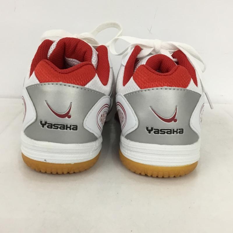 ヤサカ YASAKA スニーカー スニーカー E-200 ジェット インパクト 卓球シューズ 22cm 箱有 22.0cm ロゴ、文字 白 / ホワイト / X 赤 / レッド /  レディース USED 古着 中古 10147909