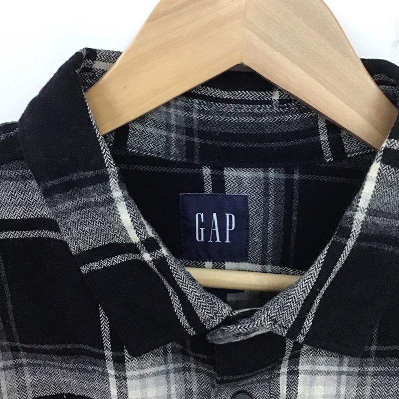ギャップ GAP シャツ、ブラウス 長袖 長袖シャツ チェックシャツ カラーシャツ M チェック 白 / ホワイト / X 黒 / ブラック /  メンズ USED 古着 中古 10140110