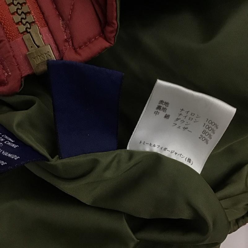 トミーヒルフィガー TOMMY HILFIGER ベスト ベスト ジップアップベスト ノースリーブ ダウンベスト 90s M 無地 えんじ / ワインレッド /  メンズ USED 古着 中古 10129233