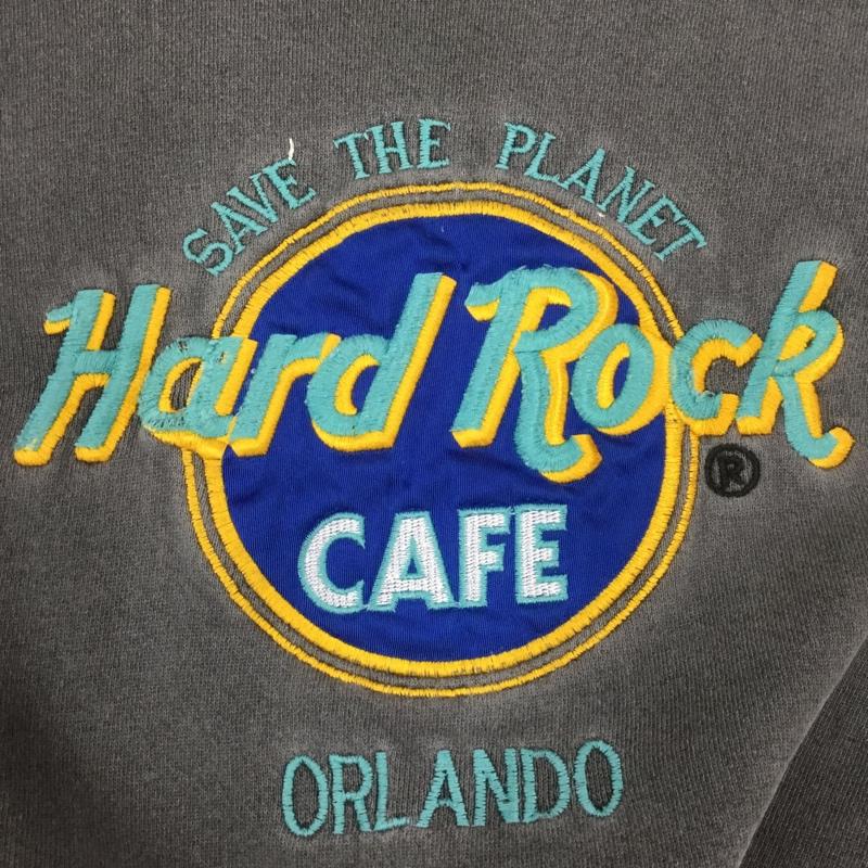 ハードロックカフェ HARD ROCK CAFE トレーナー 長袖 ORLANDO スウェット 裏起毛 刺繍 L ロゴ、文字 黒 / ブラック /  レディース USED 古着 中古 10107286